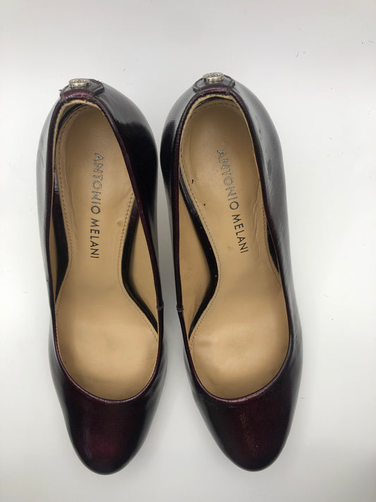 Antonio Melani Burgundy Kitten Heel Pump