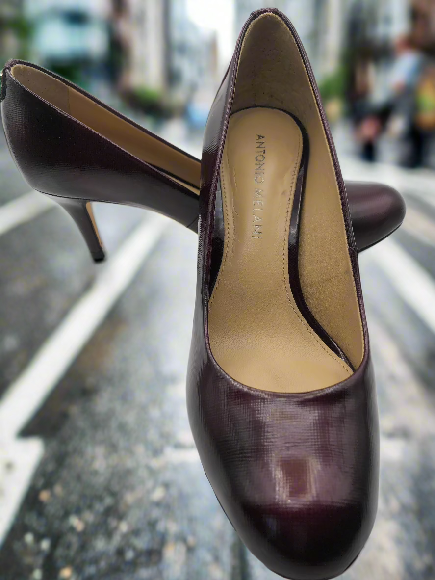 Antonio Melani Burgundy Kitten Heel Pump