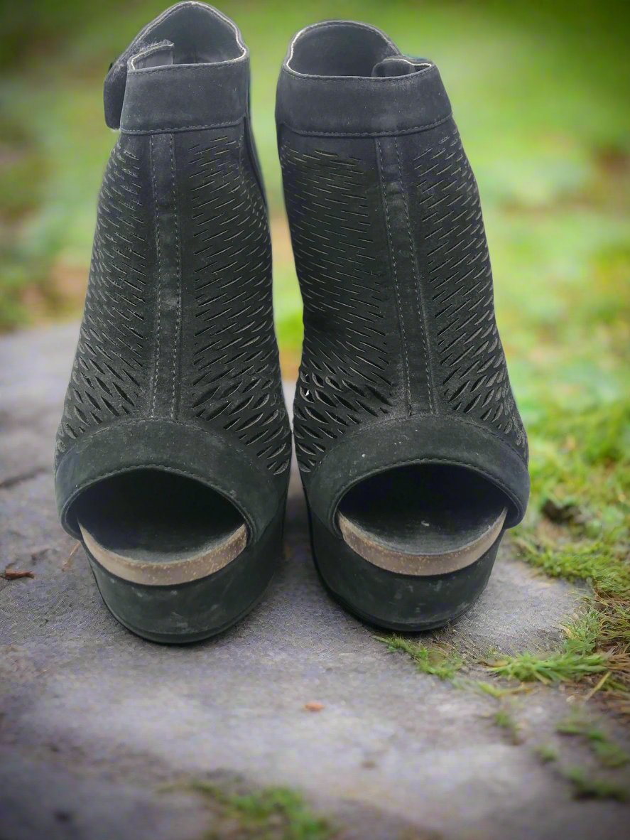 Vince Camuto Black Wedge Shoes