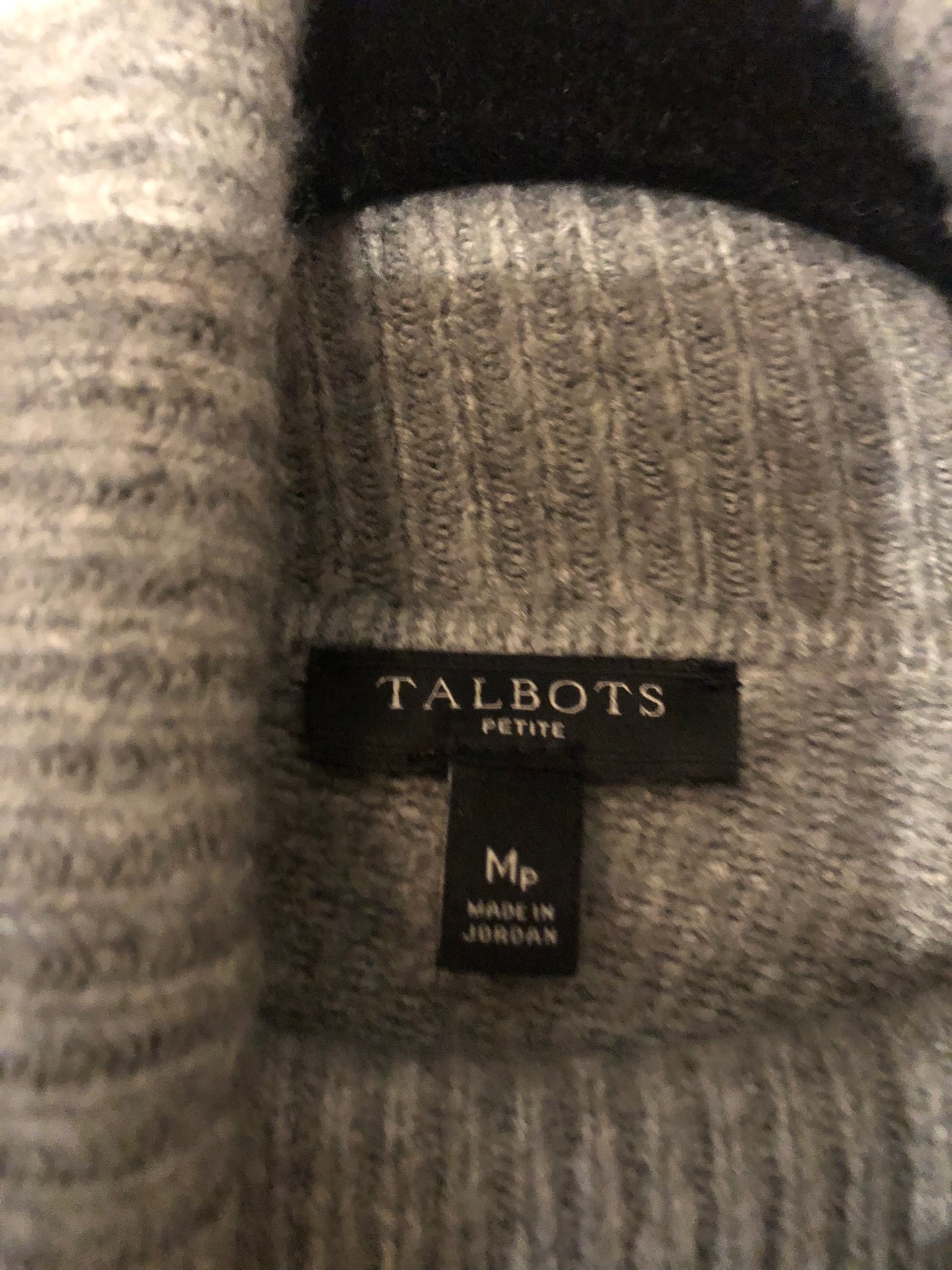 Talbots Pink and Gray Turtleneck Sweater PS