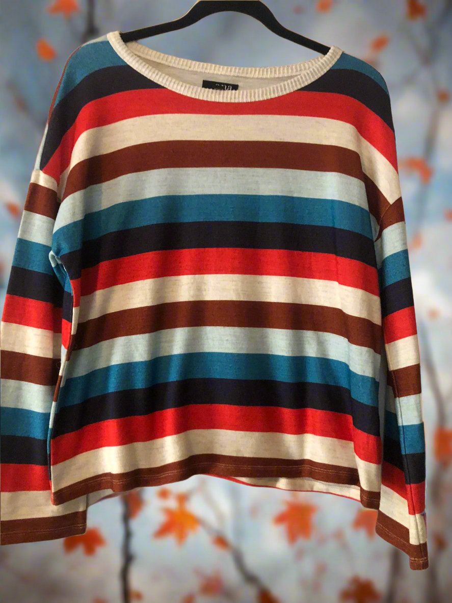 a.n.a Striped Long Sleeve Sweater S