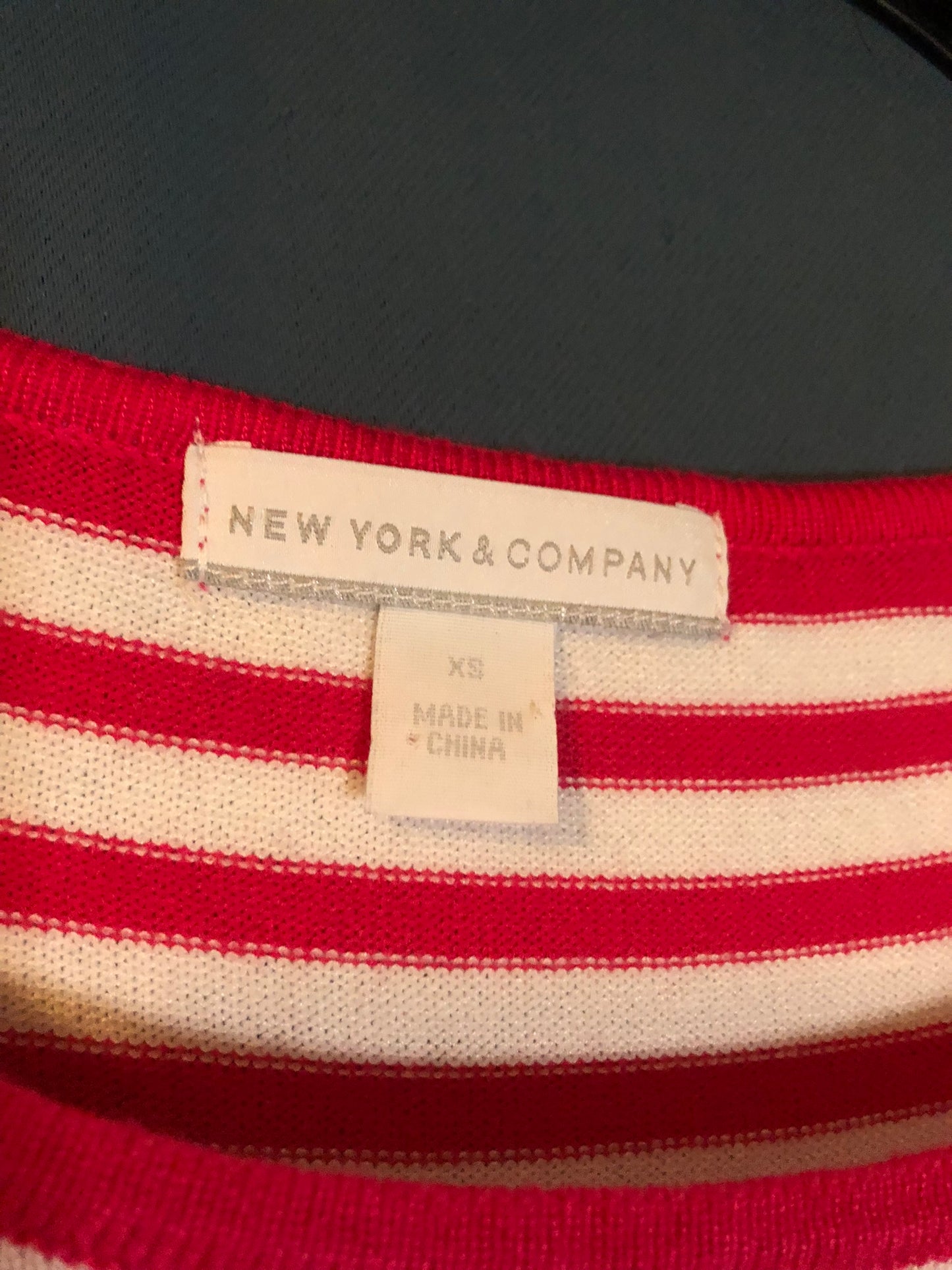 New York and Company Pink Striped Sweater S